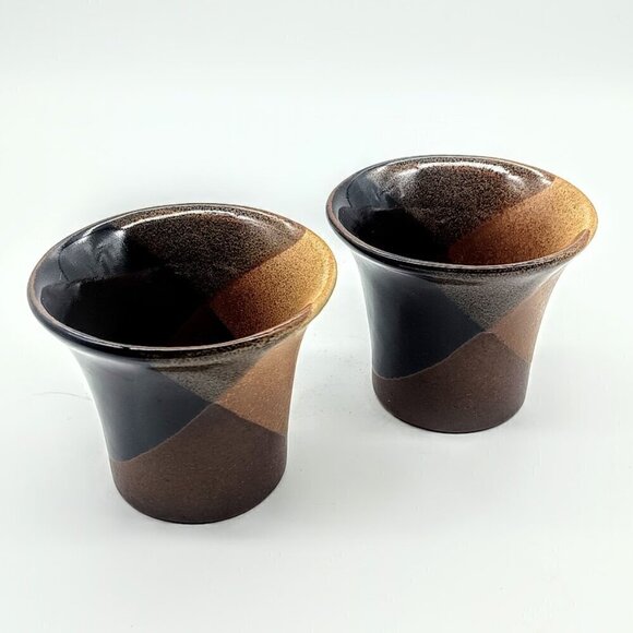 Pottery Craft USA Robert Maxwell Brown Tan Ceramic Cups (2) - Picture 2 of 9